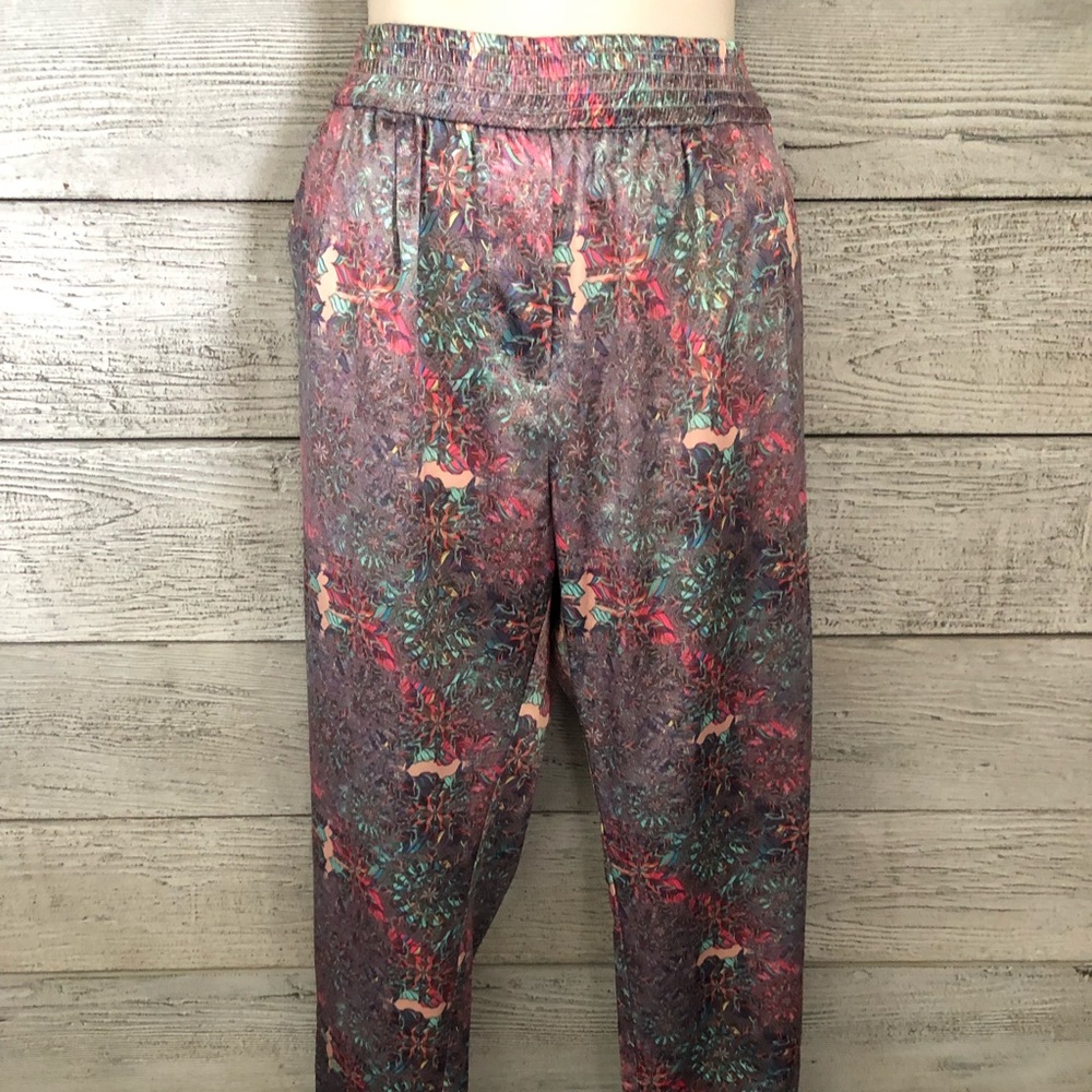 Whitney Eve Satin Finish Dress Pants Fun Pattern Pockets Size 6